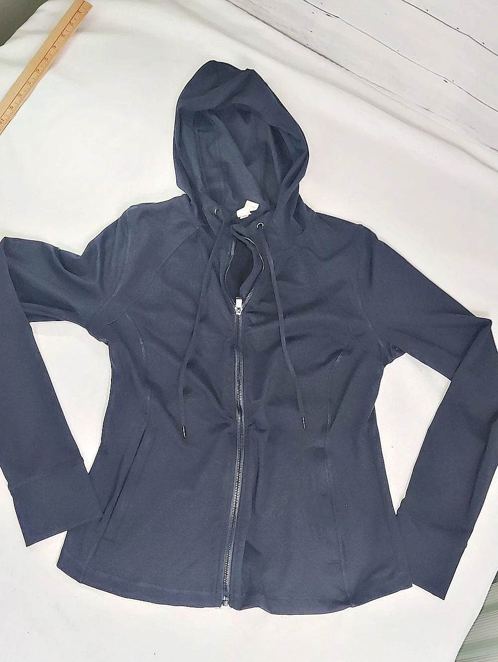 Yogalicious Jacket Black Hooded Athletic Jacket Size XL